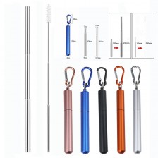 Stainless Steel Telescopic Straw With Carabiner